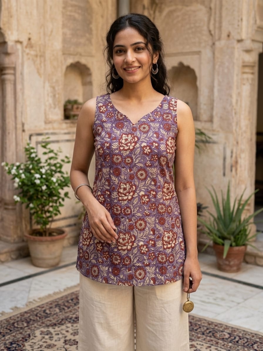 1 Designer Cottom Printed Kurti