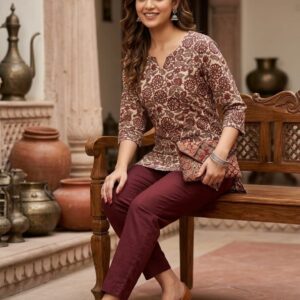 Women's Ethnic Jaipuri Handblock Print Straight Kurti